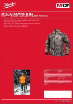 MILWAUKEE M12™ VYHŘÍVANÁ MASKÁČOVÁ BUNDA PREMIUM 4933451598 A4 PDF