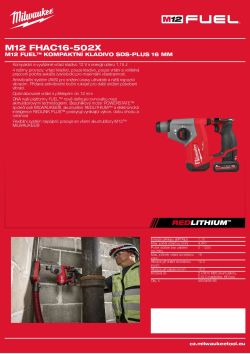 MILWAUKEE M12 FUEL™ kompaktní kladivo SDS-Plus 16 mm 4933499186 A4 PDF