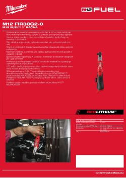 MILWAUKEE M12 FUEL™ 3/8˝ ráčna 4933498936 A4 PDF