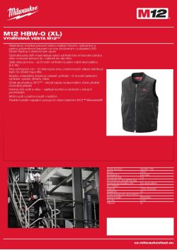 MILWAUKEE M12™ vyhřívaná vesta 4933451168 A4 PDF