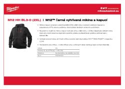 MILWAUKEE M12™ Černá vyhřívaná mikina s kapucí 4933464350 A4 PDF