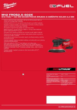 MILWAUKEE M12 FUEL™ 150 mm excentrická bruska s oběžným kolem 2,5 mm 4933493649 A4 PDF