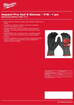 MILWAUKEE Rukavice Cut Impact Pro Cut E - 7/S - 1 pár 4932498534 A4 PDF