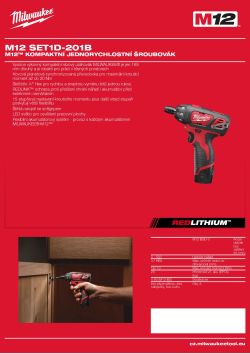 MILWAUKEE M12™ kompaktní jednorychlostní šroubovák 4933451419 A4 PDF