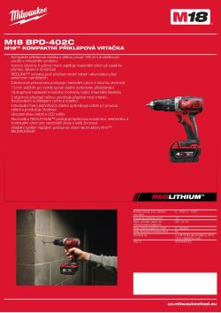 MILWAUKEE M18™ kompaktní příklepová vrtačka 4933443518 A4 PDF