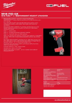 MILWAUKEE M18 FUEL™ 1/4˝ Šestihranný rázový utahovák 4933451447 A4 PDF
