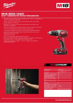 MILWAUKEE M18™ kompaktní vrtací šroubovák 4933451415 A4 PDF