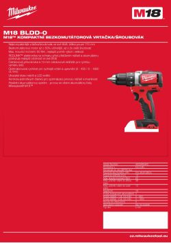MILWAUKEE M18™ kompaktní bezkomutátorová vrtačka/šroubovák 4933448440 A4 PDF