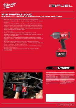 MILWAUKEE M18 FUEL™ ½″ rázový utahovák s pojistným kroužkem 4933471259 A4 PDF