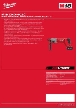 MILWAUKEE M18™ rotační kladivo SDS-plus s rukojetí D 4933472143 A4 PDF