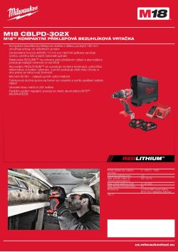 MILWAUKEE M18™ kompaktní příklepová bezuhlíková vrtačka 4933480787 A4 PDF