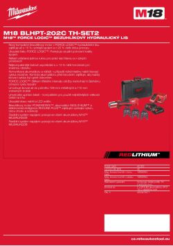MILWAUKEE M18™ FORCE LOGIC™ Bezuhlíkový hydraulický lis 4933478071 A4 PDF