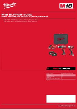MILWAUKEE M18™ kompaktní bezkomutátorový powerpack 4933448460 A4 PDF