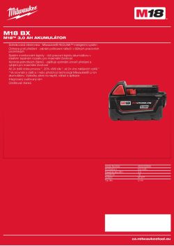MILWAUKEE M18™ 3,0 Ah akumulátor 4932352668 A4 PDF