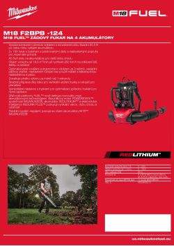 MILWAUKEE M18 FUEL™ zádový fukar na dva akumulátory 4933493214 A4 PDF