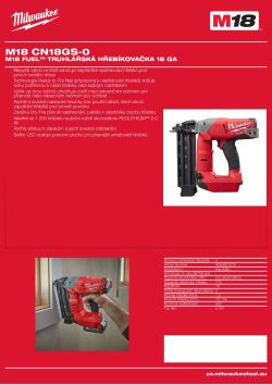 MILWAUKEE M18 FUEL™  truhlářská hřebíkovačka 18 GA 4933451572 A4 PDF