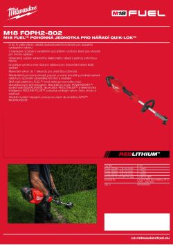 MILWAUKEE M18 FUEL™ pohonná jednotka pro nářadí QUIK-LOK™ 4933492665 A4 PDF