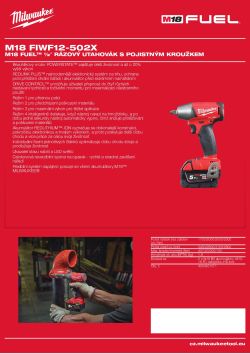 MILWAUKEE M18 FUEL™ ½″ rázový utahovák s pojistným kroužkem 4933451072 A4 PDF