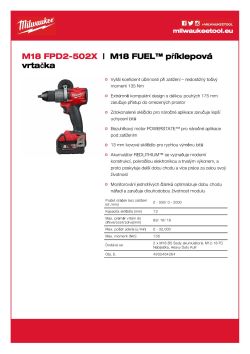 MILWAUKEE M18 FUEL™ příklepová vrtačka 4933464264 A4 PDF