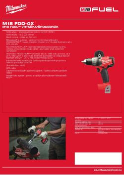 MILWAUKEE M18 FUEL™ Vrtací šroubovák 4933451445 A4 PDF