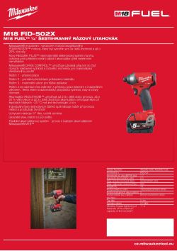 MILWAUKEE M18 FUEL™ 1/4˝ Šestihranný rázový utahovák 4933451066 A4 PDF