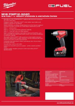 MILWAUKEE M18 FUEL™  ½″ rázový utahovák s aretačním čepem 4933451256 A4 PDF