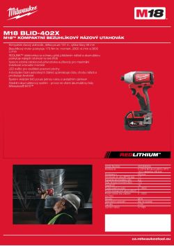 MILWAUKEE M18™ kompaktní bezuhlíkový rázový utahovák 4933448456 A4 PDF