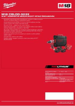 MILWAUKEE M18™ kompaktní bezuhlíkový vrtací šroubovák 4933478874 A4 PDF