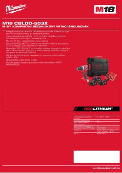 MILWAUKEE M18™ kompaktní bezuhlíkový vrtací šroubovák 4933478874 A4 PDF