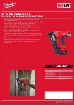 MILWAUKEE M18 FUEL™ 16 GA úhlová hřebíkovačka 4933451888 A4 PDF