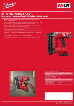 MILWAUKEE M18 FUEL™  truhlářská hřebíkovačka 18 GA 4933451574 A4 PDF