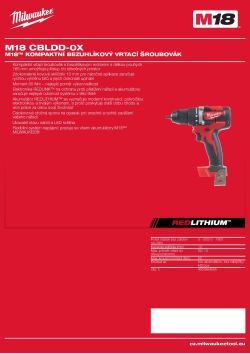 MILWAUKEE M18™ kompaktní bezuhlíkový vrtací šroubovák 4933464555 A4 PDF
