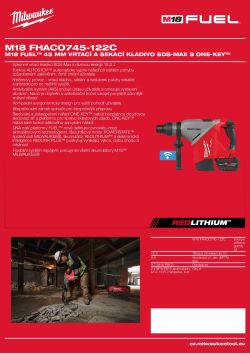 MILWAUKEE M18 FUEL™ 45 mm vrtací a bourací kladivo SDS-Max s ONE-KEY™ 4933493446 A4 PDF