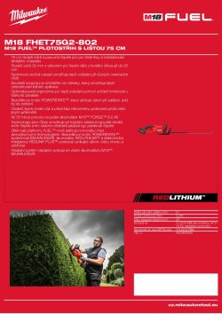 MILWAUKEE M18 FUEL™ plotostřih s lištou 75 cm 4933498389 A4 PDF