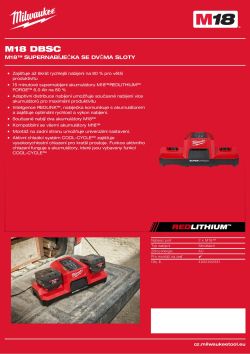 MILWAUKEE M18 ™ supernabíječka se dvěma sloty 4932492532 A4 PDF