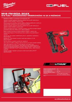 MILWAUKEE M18 FUEL™ dokončovací hřebíkovačka 16GA 4933480471 A4 PDF