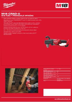 MILWAUKEE M18 FUEL™ pravoúhlá vrtačka 4933447730 A4 PDF