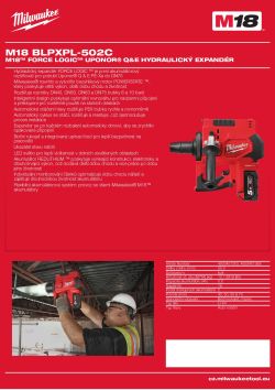 MILWAUKEE M18™ FORCE LOGIC™ UPONOR® Q&E hydraulický expandér 4933451368 A4 PDF