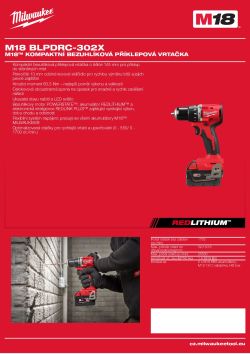MILWAUKEE M18™ kompaktní bezuhlíková příklepová vrtačka 4933492823 A4 PDF