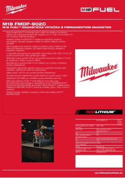 MILWAUKEE M18 FUEL™ magnetická vrtačka s permanentním magnetem 4933459420 A4 PDF