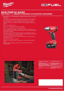 MILWAUKEE M18 FUEL™ ½″ rázový utahovák s pojistným kroužkem 4933451072 A4 PDF