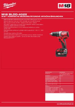 MILWAUKEE M18™ kompaktní bezkomutátorová vrtačka/šroubovák 4933448444 A4 PDF