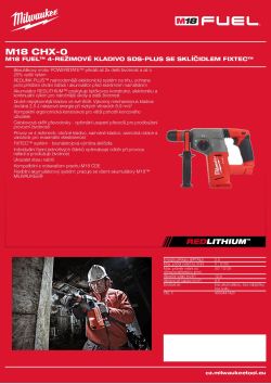 MILWAUKEE M18 FUEL™ 4-režimové kladivo SDS-plus se sklíčidlem FIXTEC™ 4933464780 A4 PDF