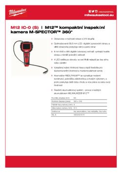MILWAUKEE M12™ kompaktní inspekční kamera M-SPECTOR™ 360° 4933431615 A4 PDF