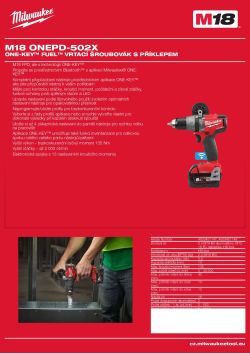 MILWAUKEE ONE-KEY™ FUEL™ Vrtací šroubovák s příklepem 4933451147 A4 PDF