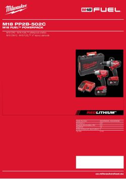 MILWAUKEE M18 FUEL™  sada nářadí 4933448085 A4 PDF