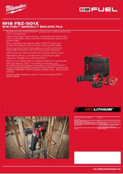 MILWAUKEE M18 FUEL™ SAWZALL™ šavlová pila 4933478292 A4 PDF