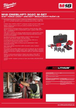 MILWAUKEE M18™ FORCE LOGIC™ONE-KEY™ Bezuhlíkový ruční lis 4933478629 A4 PDF