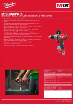 MILWAUKEE ONE-KEY™ FUEL™ Vrtací šroubovák s příklepem 4933451146 A4 PDF