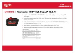 MILWAUKEE M18™ HIGH OUTPUT™ 12,0 Ah akumulátor 4932464260 A4 PDF